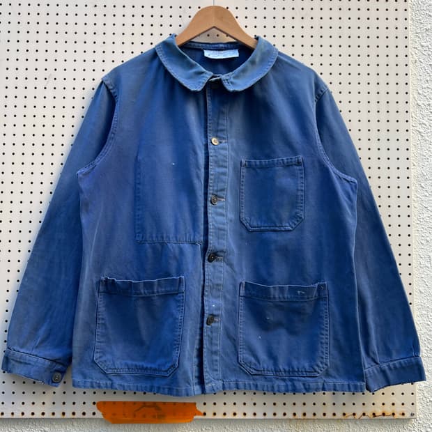 1950s HARD FADED OLD FRENCH 빈티지프렌치워크자켓