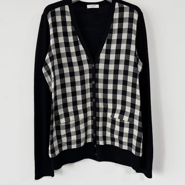 이큅먼트 텍스처 블록 울 실크 가디건