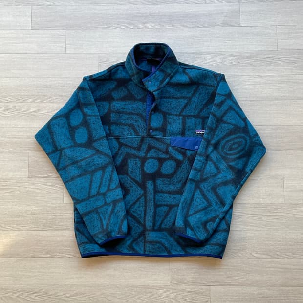 파타고니아 신칠라 아즈텍 블루 플리스 빈티지 patagonia