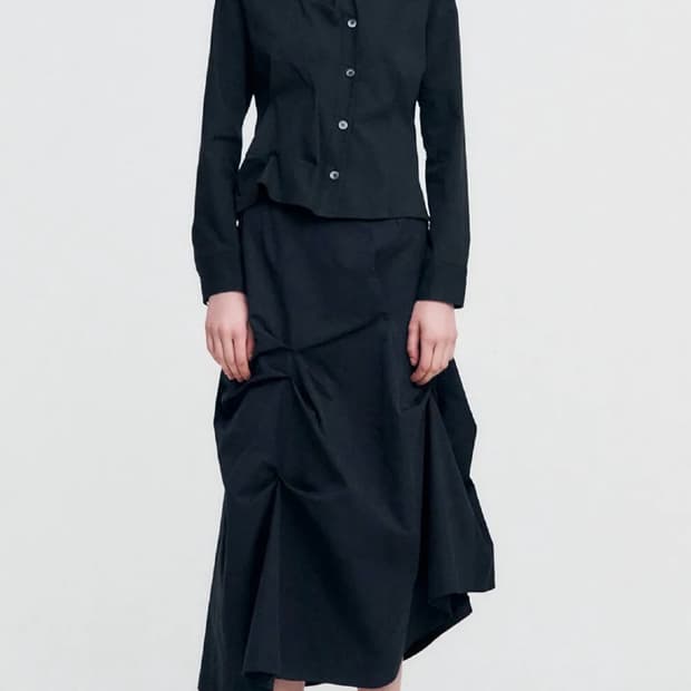 DOZI pinched long skirt 