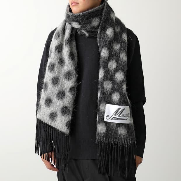 마르니 2023 폴카 도트 로고 머플러