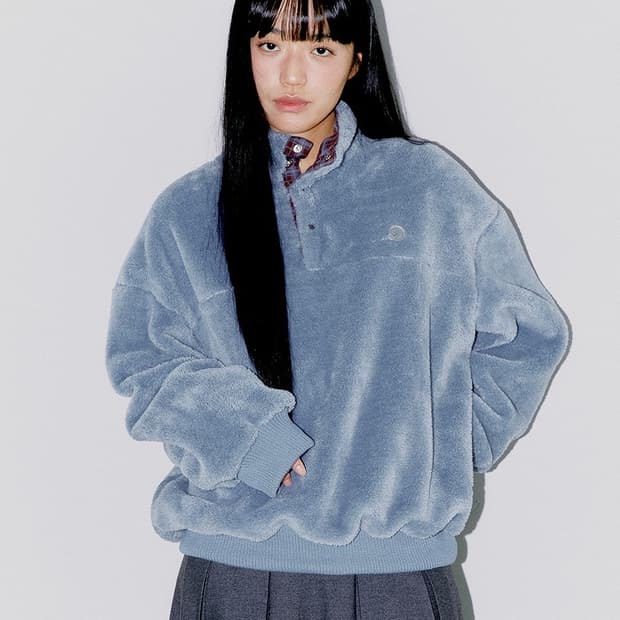 오피쉬 ANORAK FLEECE SWEATSHIRTS, BLUE