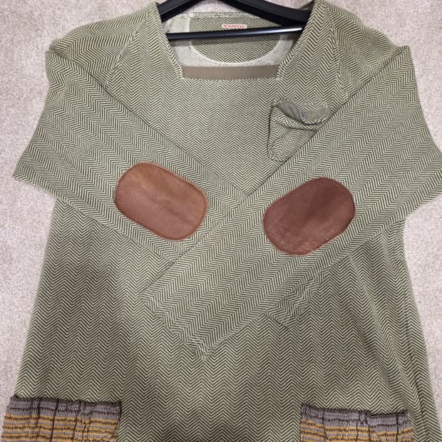 KAPITAL herringbone deerskin elbow patch