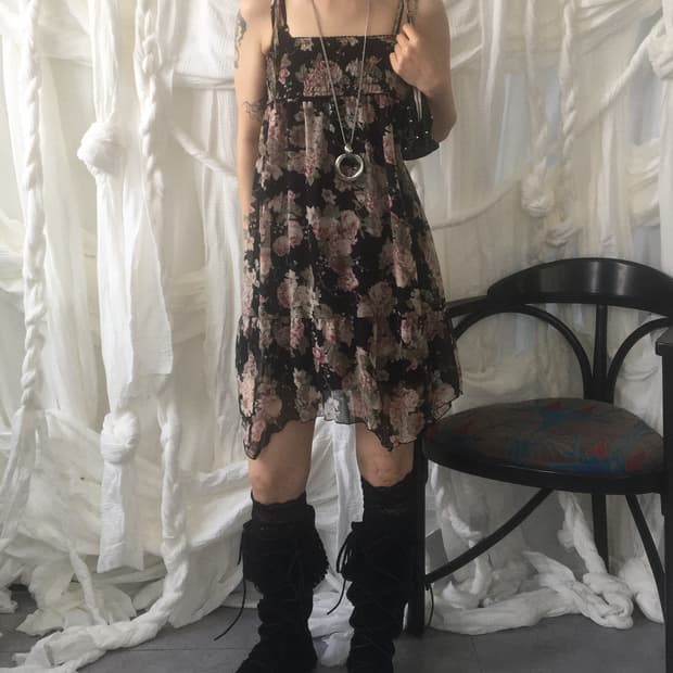 Rosa cheri flower pattern sleeveless one