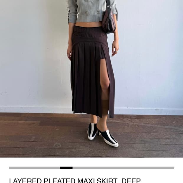 미스치프 LAYERED PLEATED MAXI SKIRT 플리츠 스커트