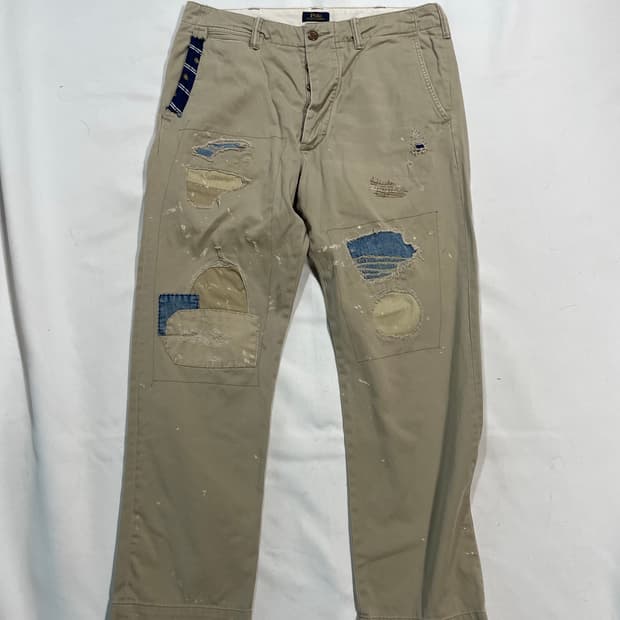 랄프로렌 폴로 리페어드 보로 코튼팬츠