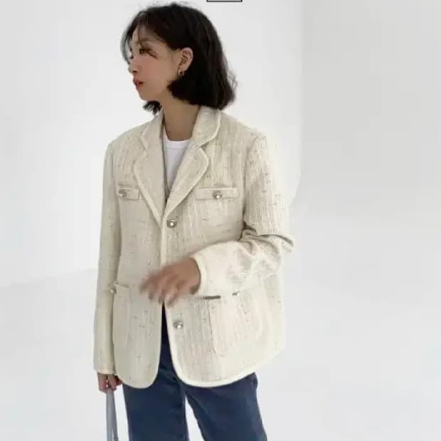 에이치모드(HMODE) 트위드자켓 프리사이즈 새상품