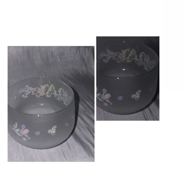 Frosted Floral Glass Cup(Japan 90s)