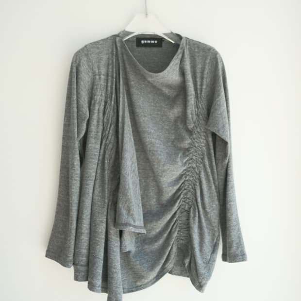 Shirring drape cardigan