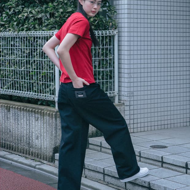 [2] 오헤시오 와이드 스타 코튼 팬츠 블랙