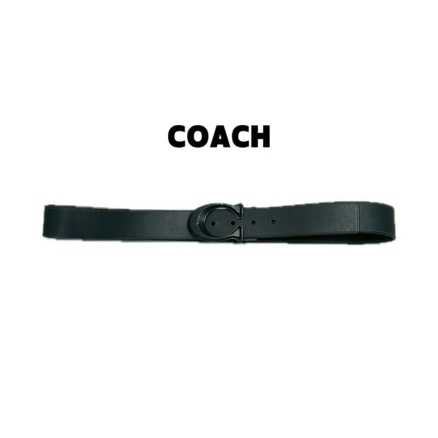COACH 코치 시그니처 버클 리버시블 벨트 네이비/브라운
