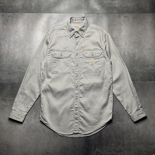 CARHARTT 칼하트FR 라이트그레이 플랩포켓 워크셔츠 A01379