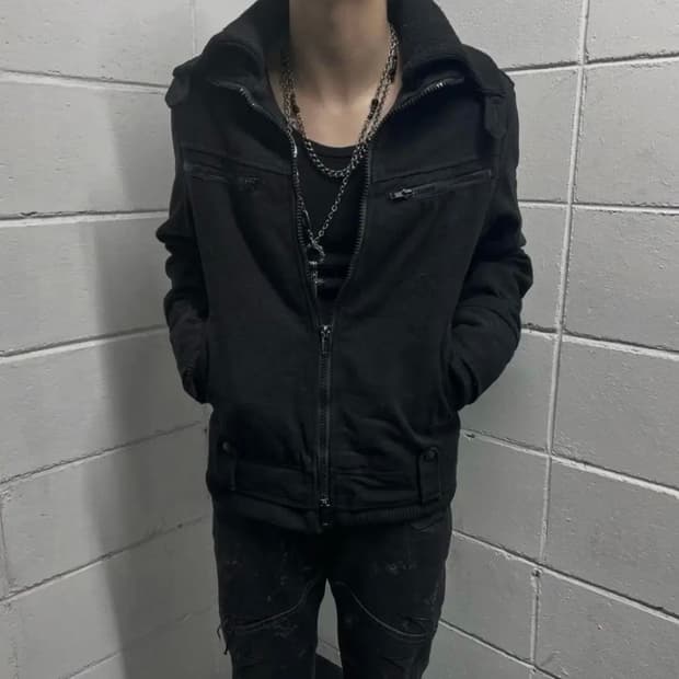 빈티지 블랙 집업 자켓