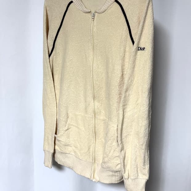 Dior 80s Terry 파이핑 코튼집업 가디건
