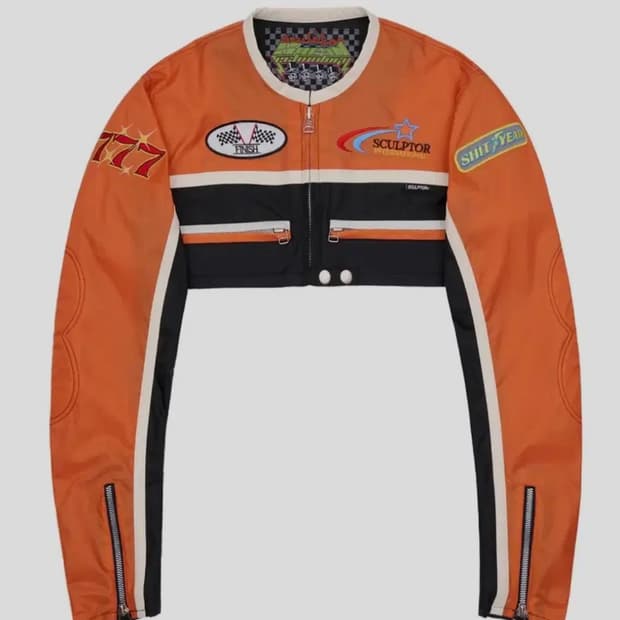 스컬프터 모터자켓 오렌지 블랙 