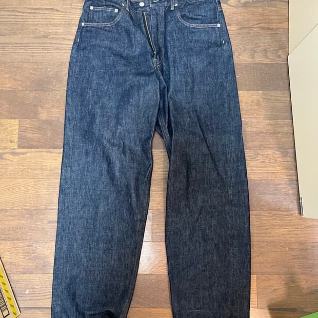 오라리 하드트위스트 데님 인디고 와이드 32사이즈