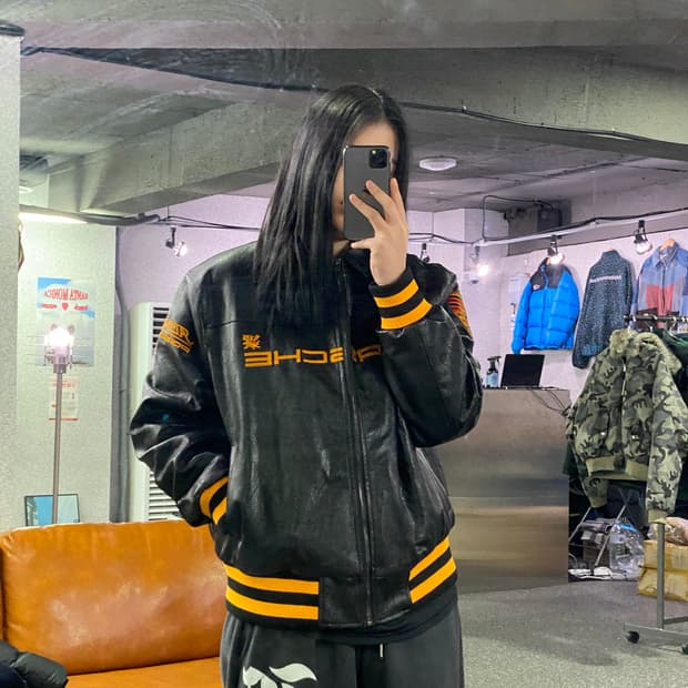 포르쉐 빅패치로고 레더자켓 B3618