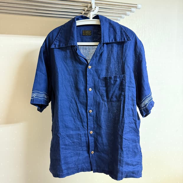 캐피탈 프렌치 크로스 린넨 알로하 셔츠