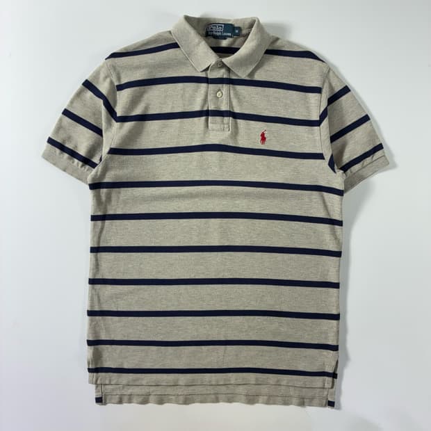 Polo  폴로 랄프로렌 자수 스트라이프 반팔 카라 티셔츠 