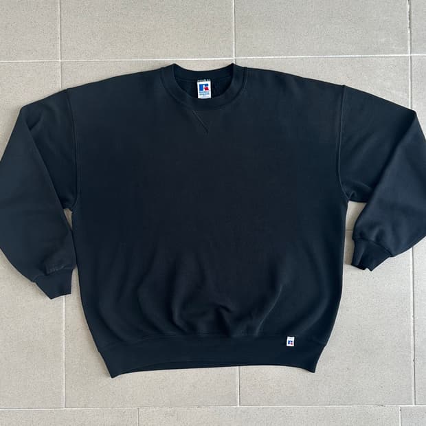 90s 빈티지 러셀 스웻셔츠 블랙 XL USA
