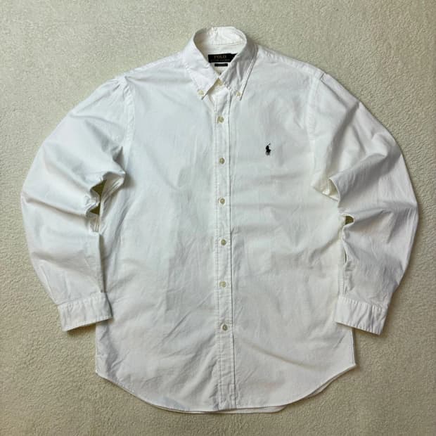 폴로 랄프로렌 옥스포드 자수 로고 화이트 셔츠 PN5818