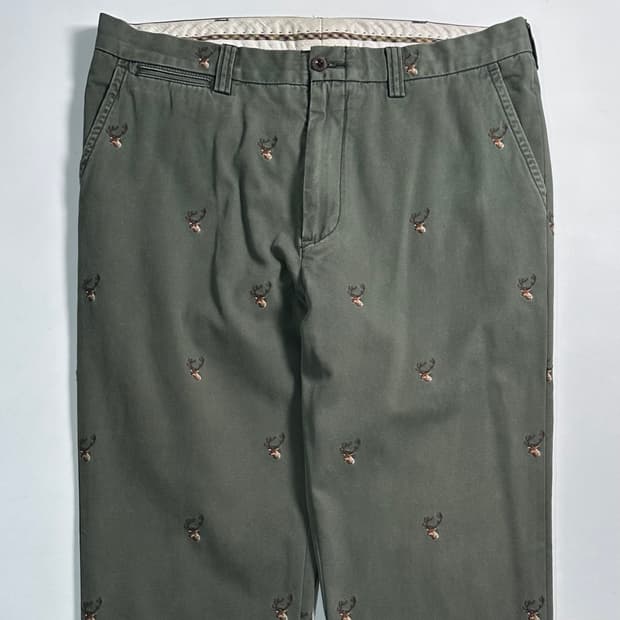 폴로 랄프로렌 자수 카키 치노 팬츠