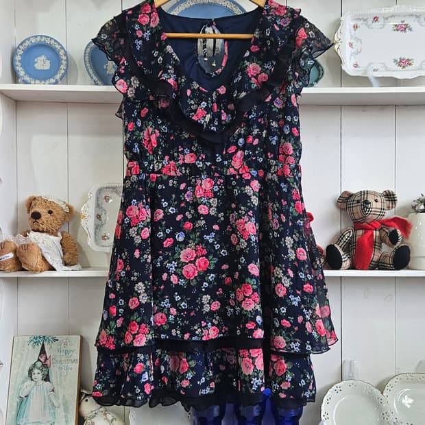 (CECIL McBEE) 플라워 쉬폰 원피스