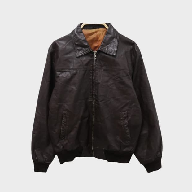 90'S ASROC 빈티지 브라운 소가죽자켓 60436