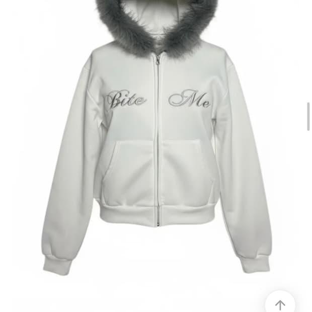 레터링 퍼 후드집업