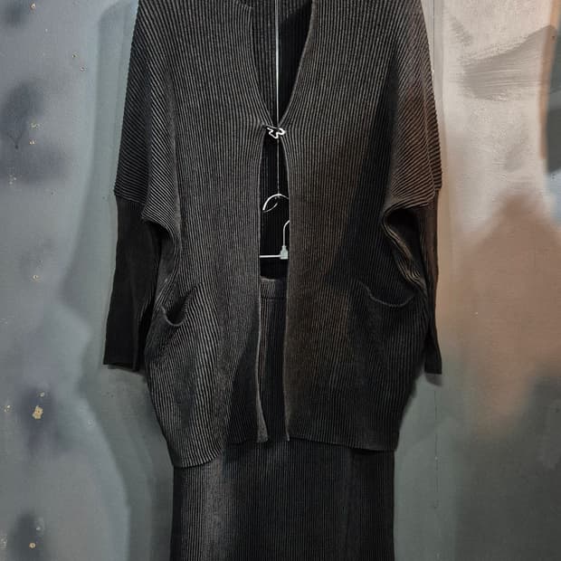 일본 플리츠 가디건 치마 세트 55 66 새상품