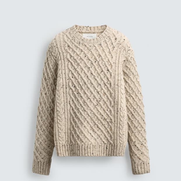 ZARA 울 케이블 니트 스웨터 L