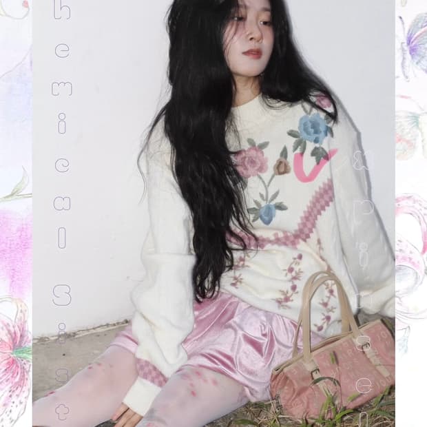  플로럴 자수 니트 (케미컬시스터즈,파우닝133,레이어룸,레테)