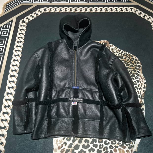 (초희귀)90's 펠레펠레 리버시블 무스탕 레더 아노락 가죽 자켓 XL