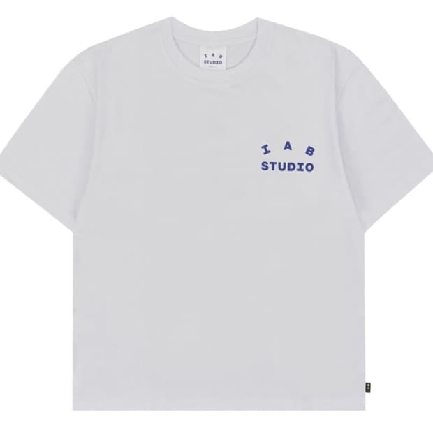 아이앱 스튜디오 티셔츠 화이트 네이비 M
