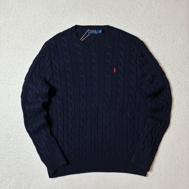 폴로 랄프로렌 큐알 신형 꽈배기 코튼 니트 PN7998