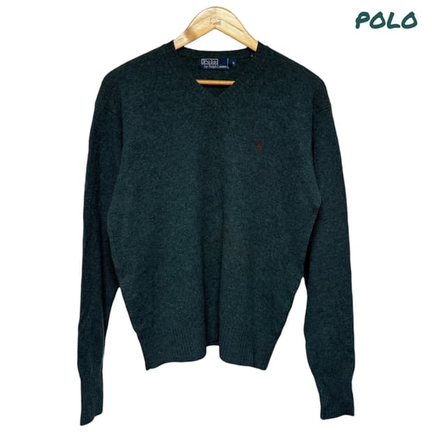3771 폴로 랄프로렌 딥그린 울 니트