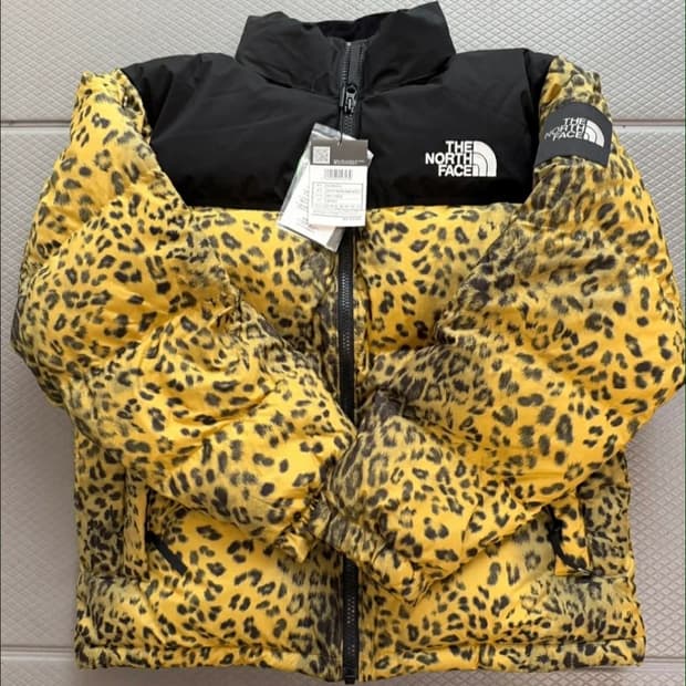 노스페이스 눕시 레오파드 패딩