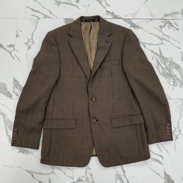 로렌 랄프로렌 체크 투버튼 블레이저