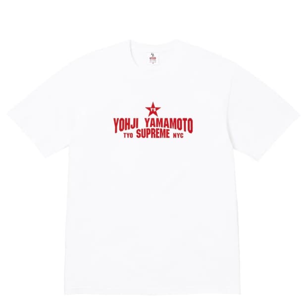 슈프림 x 요지 야마모토 스타 티셔츠