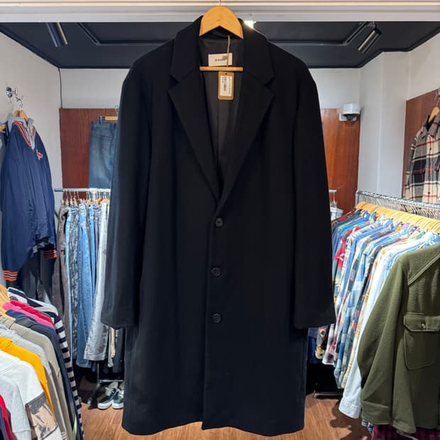 인사일런스 캐시미어 싱글 코트 블랙 L