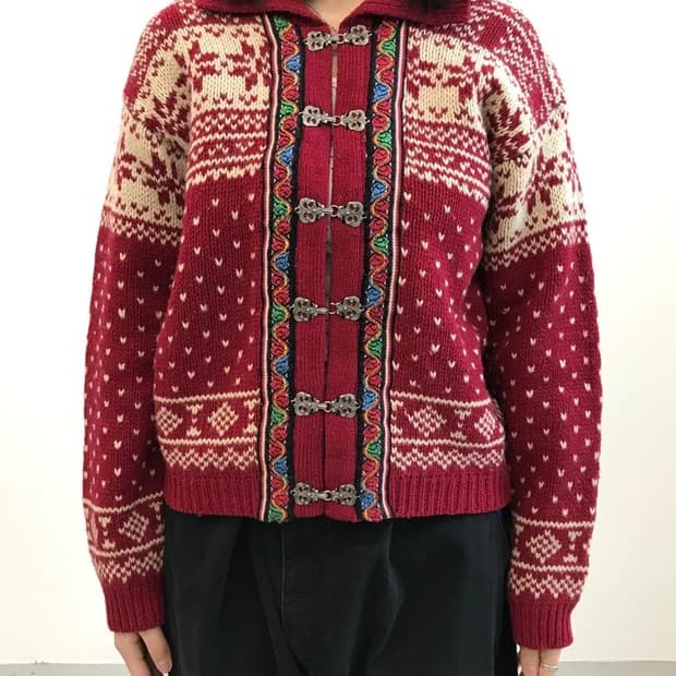 Vintage Nordic Knit Hook Cardigan