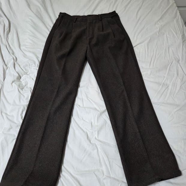 르아르 레귤러핏 울 슬랙스 브라운 M