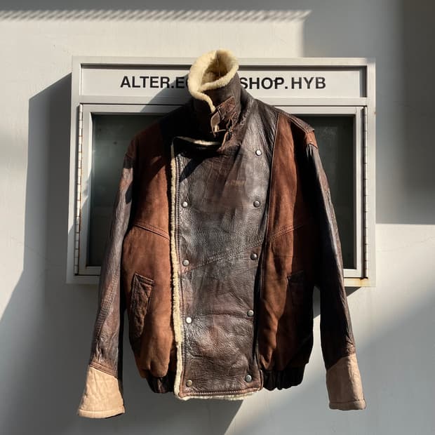 Vintage Real Leather Shearling Mustang