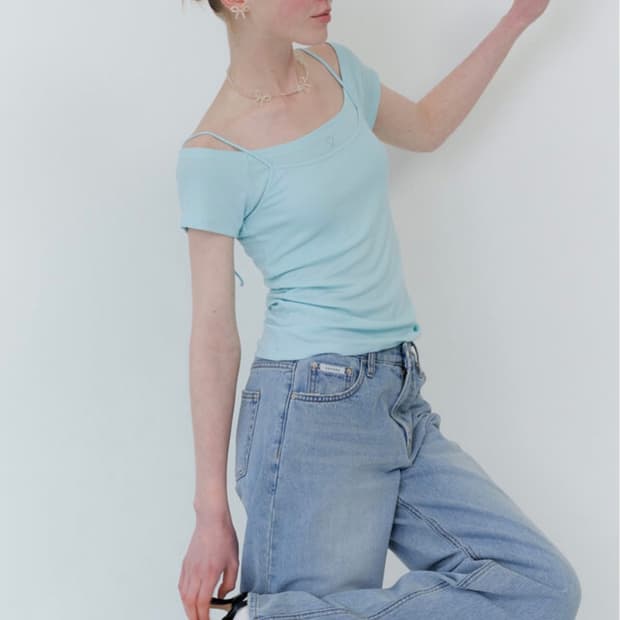 순수- String Tshirt (Blue)