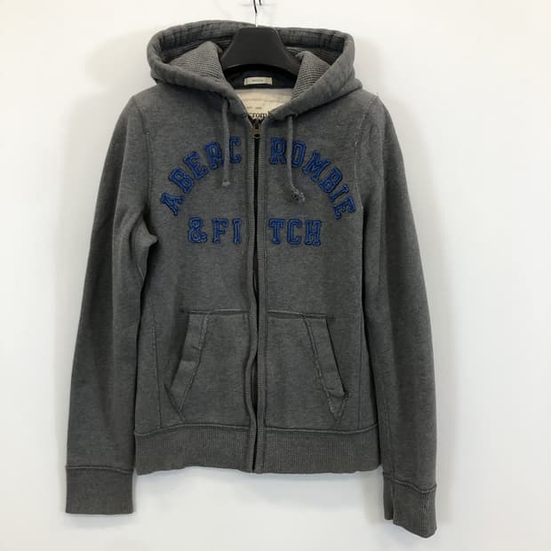 아베크롬비 Y2K 아치로고 블루 , 그레이 후드집업 M 