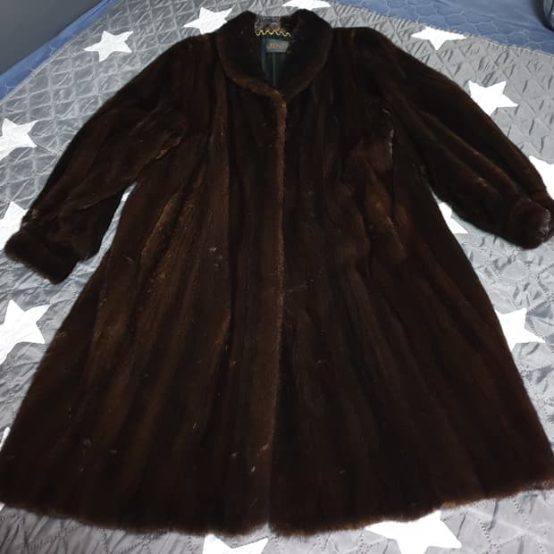 진도 블랙그라마 밍크 롱코트 (77~88)