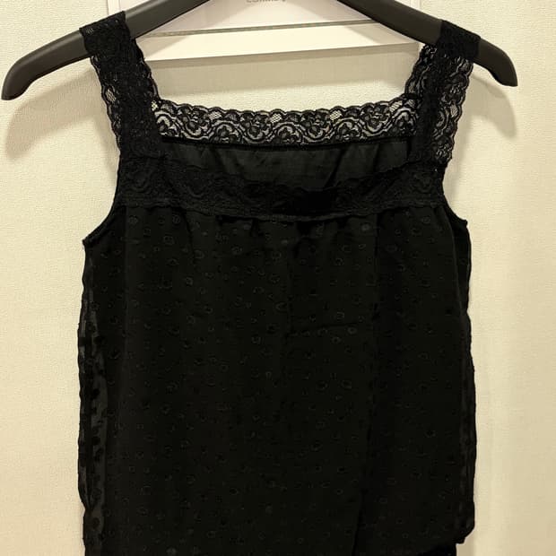 Jpn 블랙 레이스 나시 