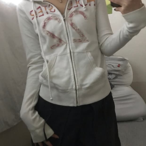 홀리스터 화이트 후드집업