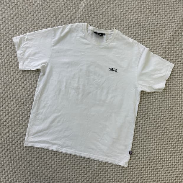 L 예일 로고 자수 반팔 0327D
