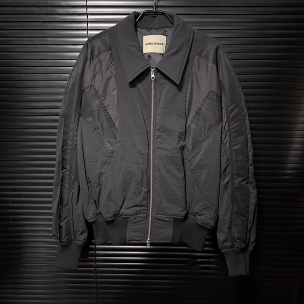 인사일런스 콘트라스트 크롭 MA-1 항공 점퍼 블루종 봄버 워크 블랙 S